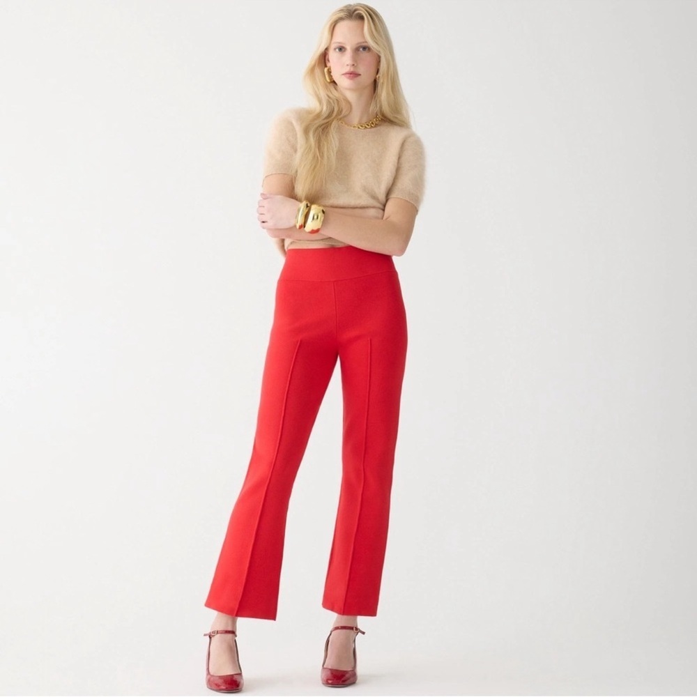 J. Crew Vibrant Red Delaney Kick Out Flare Sweater Pants NWT